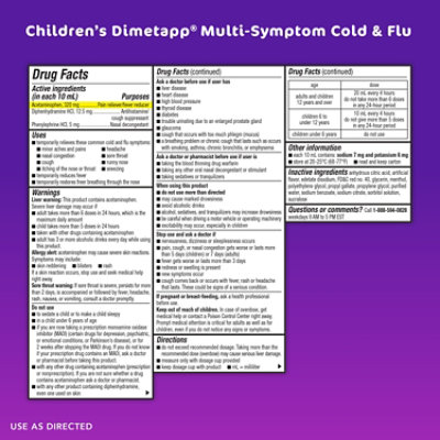 Dimetapp Multi Symptom Cold & Flu Relief for Children - 4 Fl. Oz. - Image 6