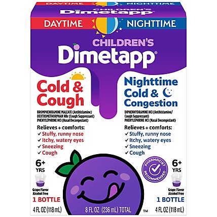 Childrens Dimetapp Cold Cough & Nighttime 8 Fl Oz - 8 FZ - Image 1
