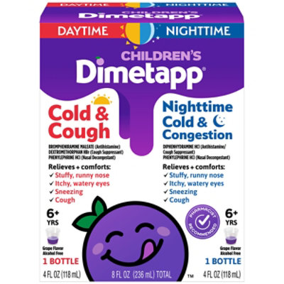 Childrens Dimetapp Cold Cough & Nighttime 8 Fl Oz - 8 FZ - Image 1