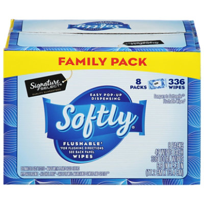 Signature SELECT Softly Flushable Wipes - 8-336 Count - Image 3