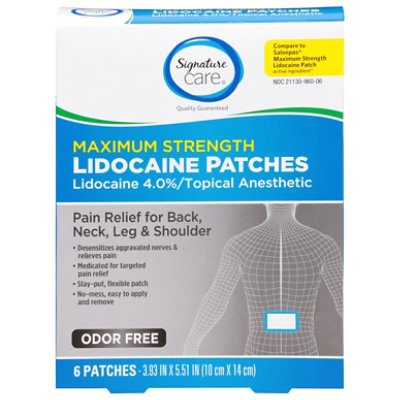 Signature Select/Care Pain Relief Lidocaine Patches - 6 CT - Image 3