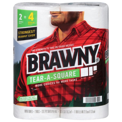 Brawny Tear A Square Paper Towels Double Rolls - 2 Count - Image 3