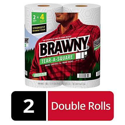 Brawny Tear A Square Paper Towels Double Rolls - 2 Count - Image 1