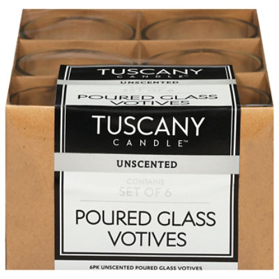 Tuscany Glass Accent Unscented Candles - 6 Count - Image 3