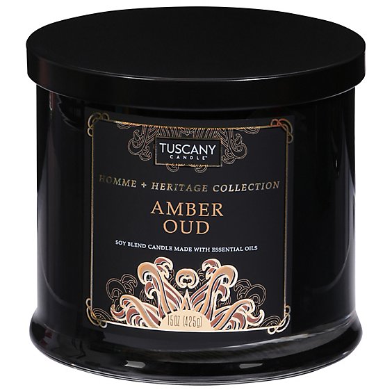 Tuscany Homme & Heritage Amber Oud Scented Candle - 15 Oz