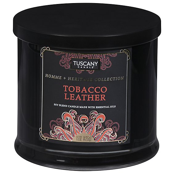 Tuscany Home & Heritage Tobacco Leather Candles - 15 Oz