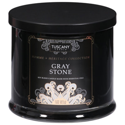 Tuscany Home & Heritage Gray Stone Scented Candle - 15 Oz - Image 3