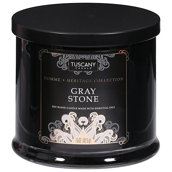 Tuscany Home & Heritage Gray Stone Scented Candle - 15 Oz