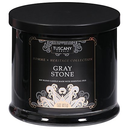 Tuscany Home & Heritage Gray Stone Scented Candle - 15 Oz - Image 1
