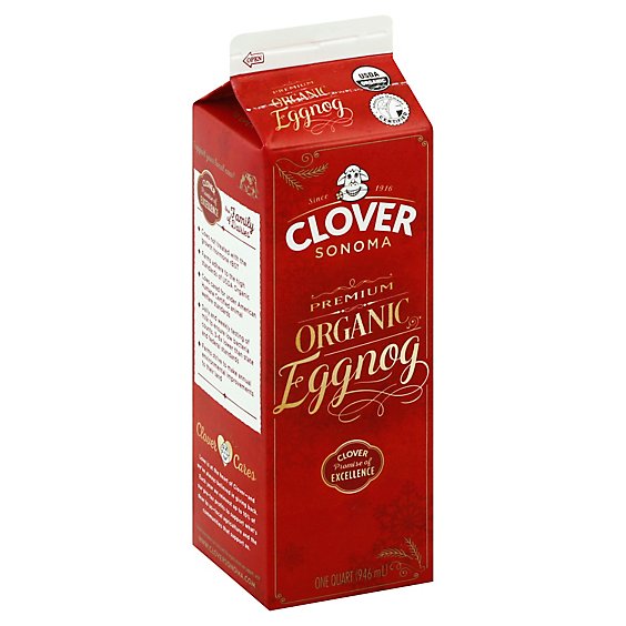 Clover Sonoma Organic Eggnog Quart - 32 OZ