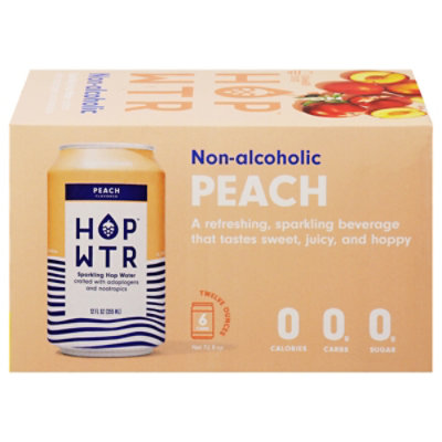 Hop Wtr Peach Sparkling Hop Water - 6-12 Fl. Oz. - Image 3