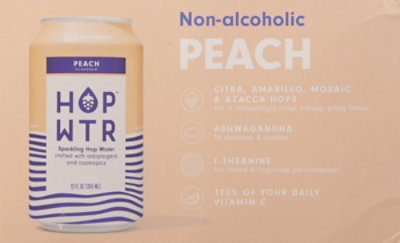 Hop Wtr Peach Sparkling Hop Water - 6-12 Fl. Oz. - Image 6