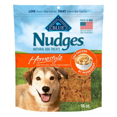 Blue Buffalo Nudges Homestyle Natural Real Chicken Peas and Carrots Dog Treats - 16 Oz - Image 1