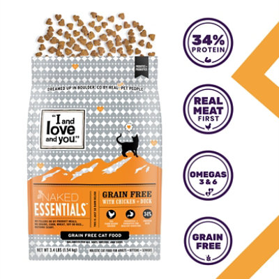 I and love and you Naked Essentials Chicken + Duck Dry Cat Food - 3.4 Lb - Image 3