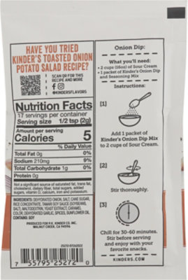 Kinder's Onion Dip And Seasoning Mix - 1.25 Oz - Image 6