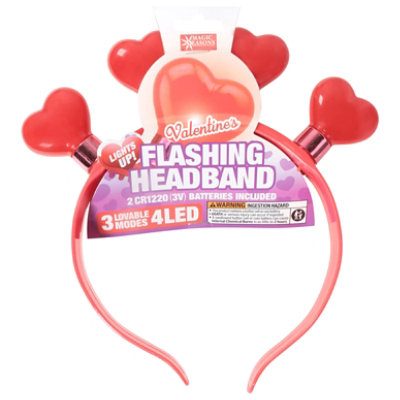 Shawshank LEDz Light Up Heart Valentine Headband - Each - Image 2