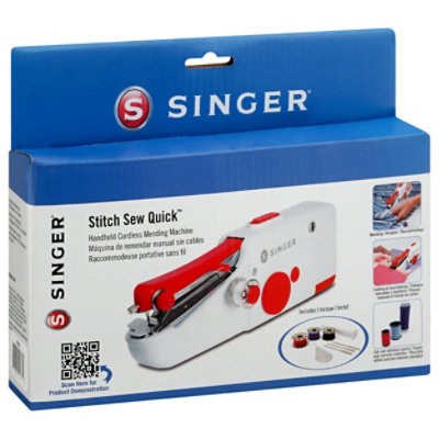 SINGER Stitch Quick Plus Cordless Hand Held Mending Portable Sewing Machine,  Two Thread 