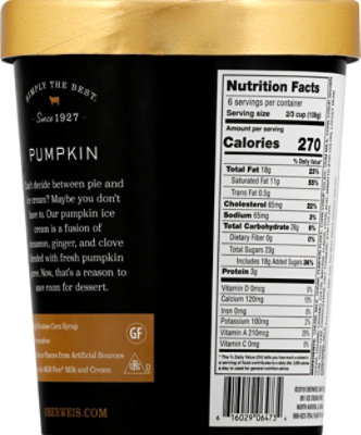 Oberweis Pumpkin Super Premium Ice Cream - 1 Quart - Image 6
