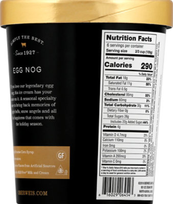 Oberweis Egg Nog Super Premium Ice Cream - 1 Quart - Image 6