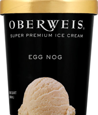 Oberweis Egg Nog Super Premium Ice Cream - 1 Quart - Image 2