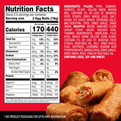 Pagoda Mini Pork Egg Rolls With Authentic Seasoning - 7.36 Oz - Image 3