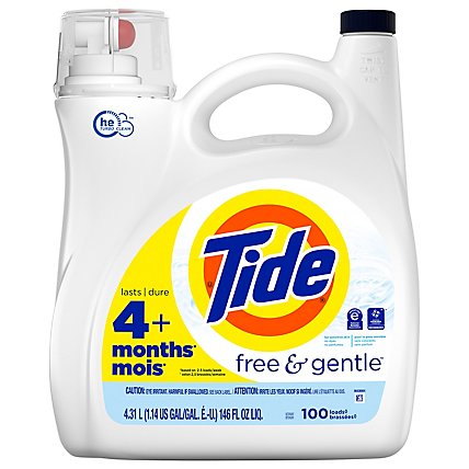 Tide Free & Gentle Liquid Detergent - 146 Fl. Oz. - Image 3