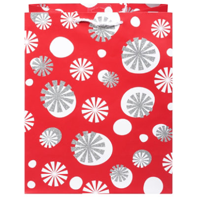 American Greetings Red with Silver Starburst Large Gift Bag - Each - Image 3