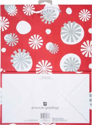 American Greetings Red with Silver Starburst Large Gift Bag - Each - Image 4