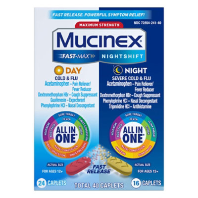 Mucinex Fast-Max Cold Anf Flu Day Time And Night Time - 40 Count - Image 2