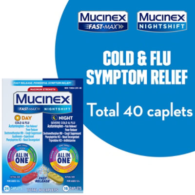 Mucinex Fast-Max Cold Anf Flu Day Time And Night Time - 40 Count - randalls