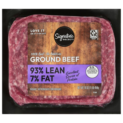 Signature Select Ground Beef 93% Lean 7% Fat - 16 Oz