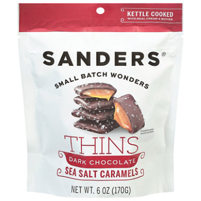 Sanders Sea Salt Caramel Dark Chocolate Thins - 6 Oz - Image 3