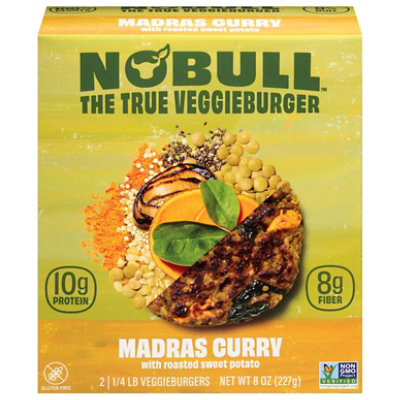 NoBull Veggie Madras Curry Burger - 8 Oz - Image 2