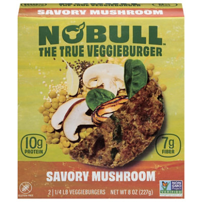NoBull Veggie Mushroom Burger - 8 Oz - Image 1