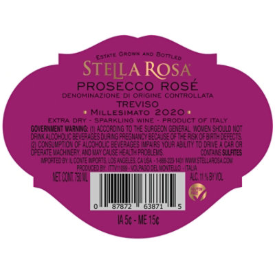 Stella Rosa Rose Vs Prosecco Rose Wine - 750 Ml - Image 5