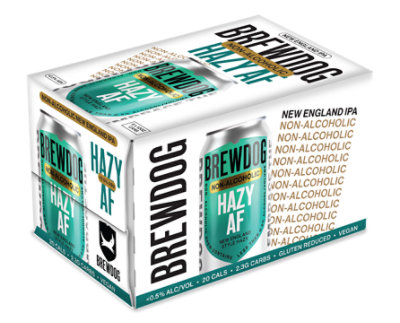 Brew Dog Hazy Non Alcoholic Beer In Cans Multipack - 12-12 Fl. Oz. - Image 1