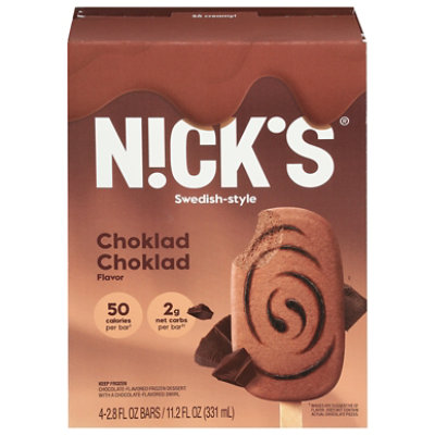 Nick's Swedish Choklad Swirl Ice Cream Stick Bar 4 Count - 11.2 Oz - Image 3