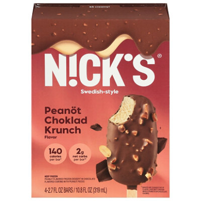 Nick's Peanot Choklad Krunchce Ice Cream Stick Bar 4 Count - 10.8 Oz - Image 3