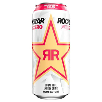 Rockstar Pure Strawberry Peach Zero Sugar Energy Drink - 16 Fl. Oz. - Image 3