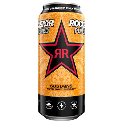 Rockstar Punched Strawberry Peach Energy Drink - 16 Fl. Oz.
