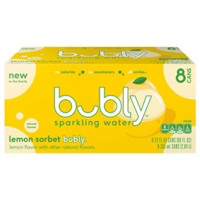 Bubly Lemon Sorbet Sparkling Water Multipack - 8-12 Fl. Oz. - Image 3