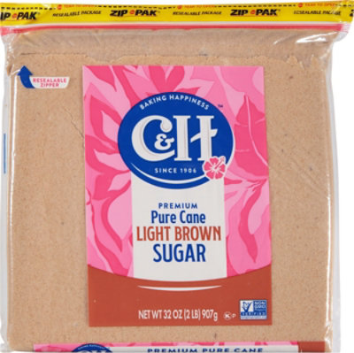 C&H Premium Pure Cane Light Brown Sugar Bag - 2 LB - Image 1