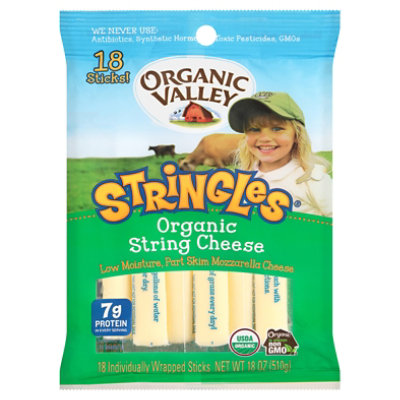 Organic Valley Organic Mozzarella Cheese Stringles- 18 Oz