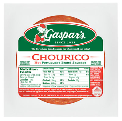 Gaspars Chourico Slices - .5 Lb - Image 1