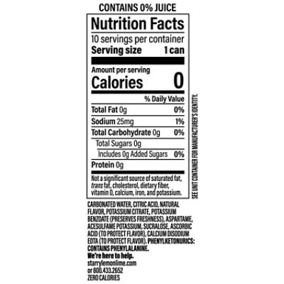 Starry Lemon Lime Zero Sugar - 10-7.5 Fl. Oz. - Image 3