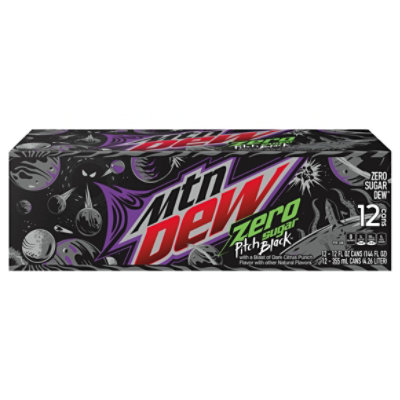 Mountain Dew Pitch Black Zero Sugar - 12-12 Fl. Oz. - Image 2