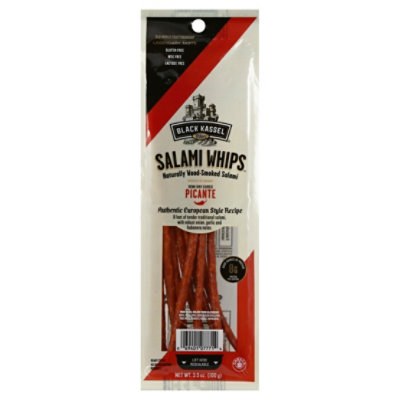 Black Kassel Salami Whips Picante - 3.5 Oz - Image 1