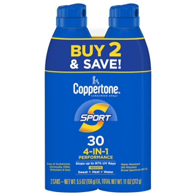 Coppertone Sport SPF 30 Sunscreen Spray Twin Pack - 11 Oz - Image 3