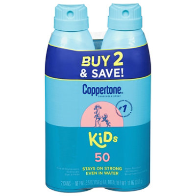 Coppertone Kids SPF 50 Sunscreen Spray Twin Pack - 11 Oz - Image 3