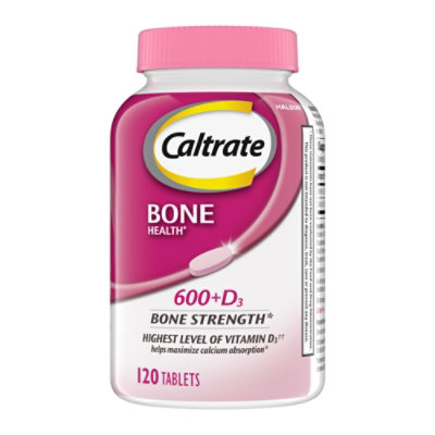 Caltrate 600+D3 Calcium and Vitamin D Supplement Tablets - 120 Count